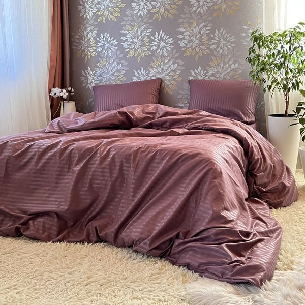 Постельное белье Miomare Сатин-страйп Velvet Plum (75% хлопок) - Сливка MM slin pivtora70 фото