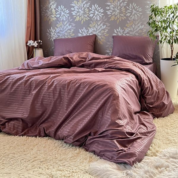 Постельное белье Miomare Сатин-страйп Velvet Plum (75% хлопок) - Сливка MM slin pivtora70 фото