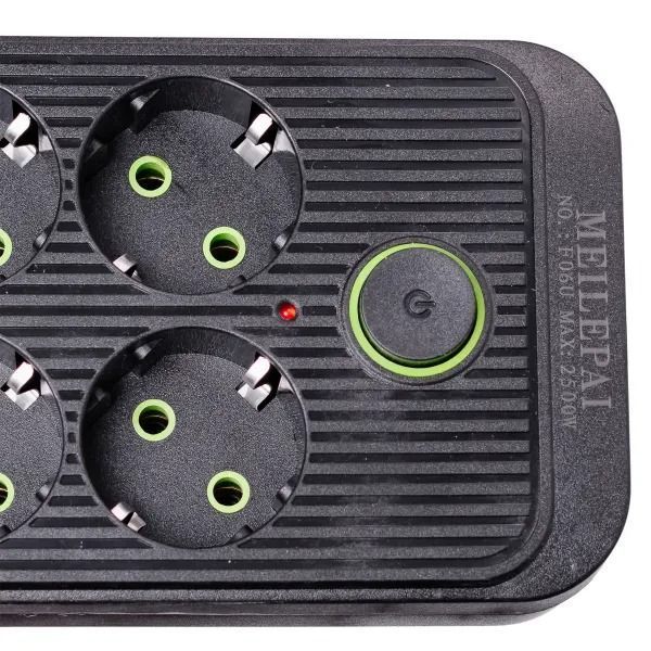 Мережевий фільтр-подовжувач SMART 5м (6 розеток + 5 USB порти), Чорний HP-5-25 фото