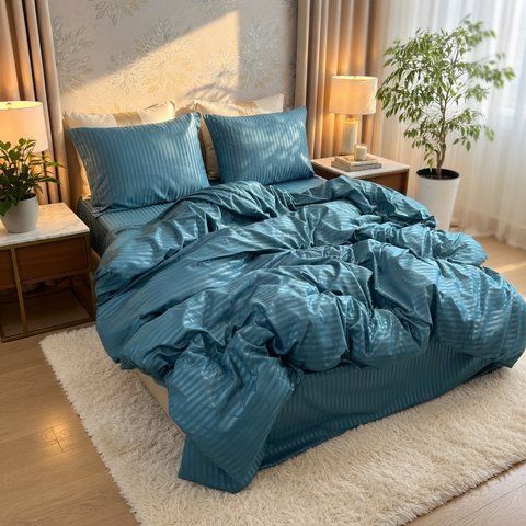 Постільна білизна Miomare Сатин-страйп Emerald Luxury (75% бавовна) - Смарагд MM smaragd pivtora70 фото