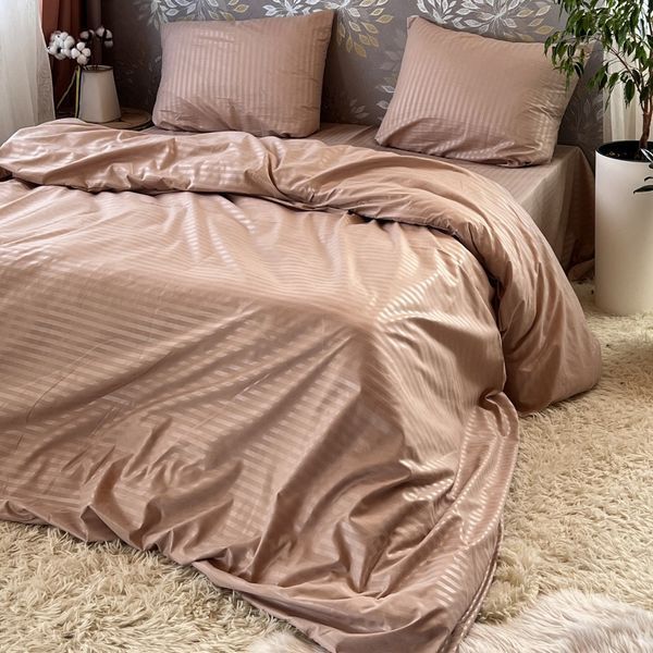 Постільна білизна Miomare Сатин-страйп Cappuccino Cozy (75% бавовна) - Капучино MM cap pivtora70 фото