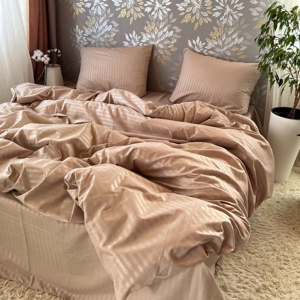Постільна білизна Miomare Сатин-страйп Cappuccino Cozy (75% бавовна) - Капучино MM cap pivtora70 фото