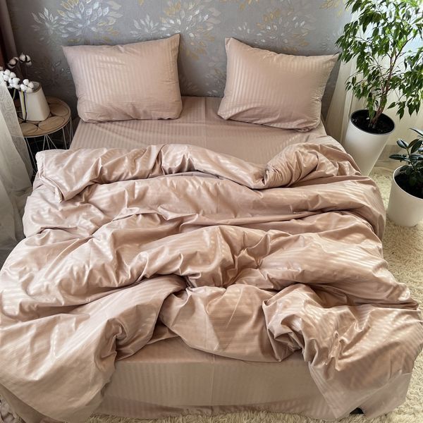 Постільна білизна Miomare Сатин-страйп Cappuccino Cozy (75% бавовна) - Капучино MM cap pivtora70 фото