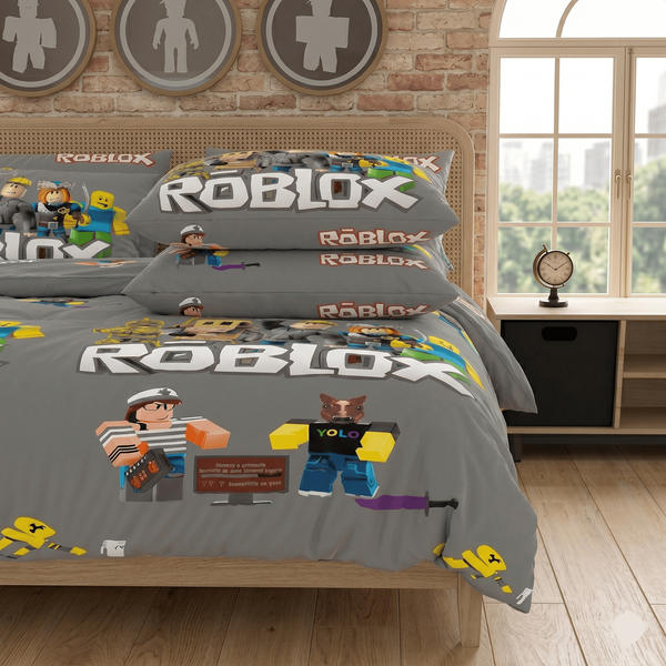Детское постельное белье Roblox - Бязь Gold Lux (Серый) copy_roblox_piv70 фото