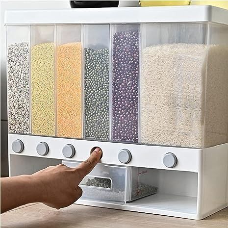 Органайзер для круп на 6 секцій Assorted Grain Rice Bucket (10 л) 6vidsik фото