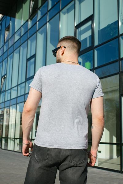 Чоловіча футболка з V-вирізом (Турецький кулір) - Premium Cotton Сіра S 1591025773-001 фото