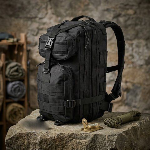 Тактичний штурмовий рюкзак Tactic 1000D 25 л (Чорний) ws34293 фото