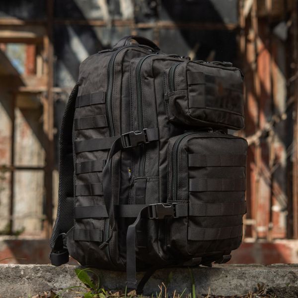 Тактичний штурмовий рюкзак Tactic 1000D 25 л (Чорний) ws34293 фото