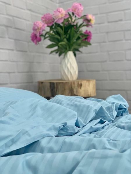 Постельное белье Miomare Сатин-страйп Sky Breeze Edition (75% хлопок) - Голубой MM blak pivtora70 фото