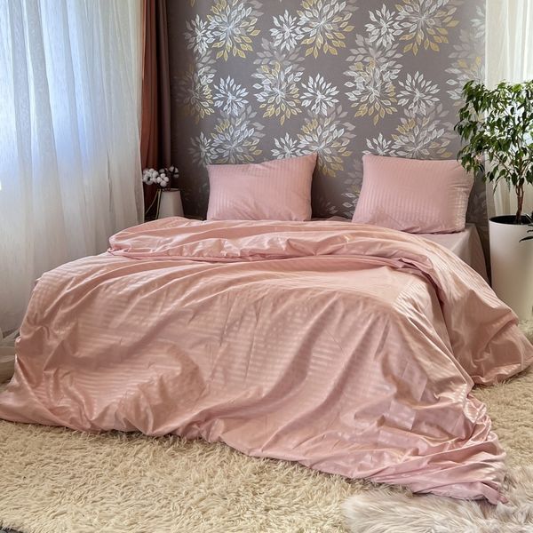 Постільна білизна Miomare Сатин-страйп Powder Rose Deluxe (75% бавовна) - Рожева пудра MM roz pivtora70 фото