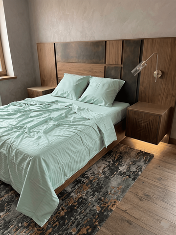 Постільна білизна Miomare Сатин-страйп Tiffany Fresh (75% бавовна) - Тіфані copy_MM tif pivtora70 фото