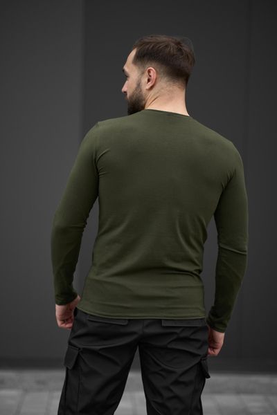 Мужской базовый лонгслив с длинным рукавом хаки S 2597236115-02 фото