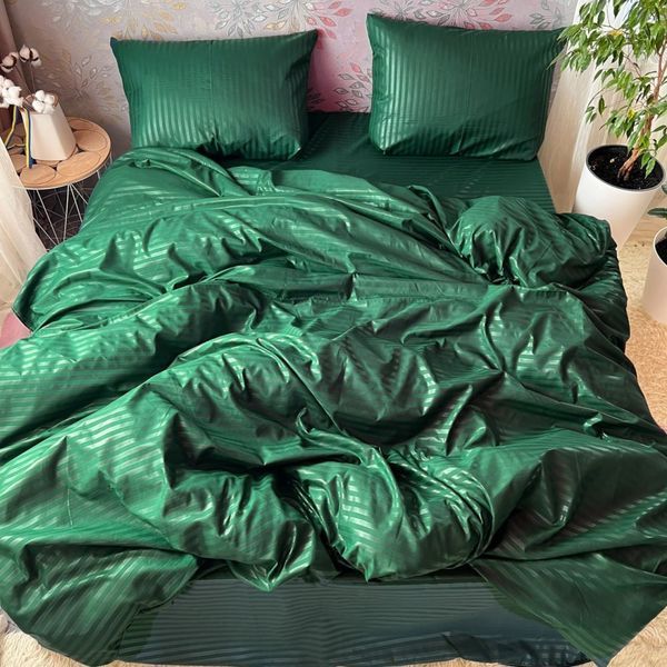 Постільна білизна Miomare Сатин-страйп Emerald Nature Edition (75% бавовна) - Зелений MM zel pivtora70 фото