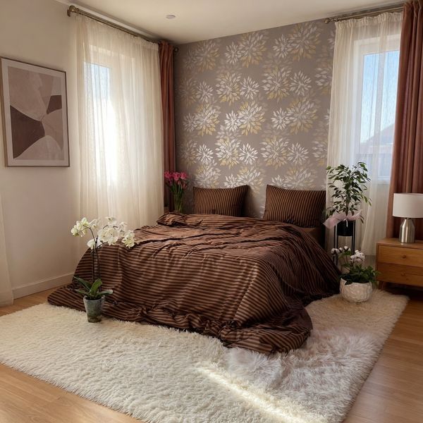 Постільна білизна Бязь Gold Lux &laquo;Коричнева смужка&raquo; kori4polos_dv50 фото