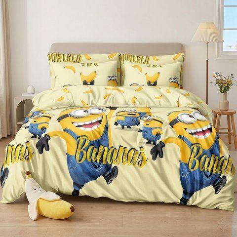 Дитяча постільна білизна Міньйони - Бязь Gold Lux banana_piv70 фото